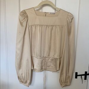 Reformation Ivory Silk Blouse